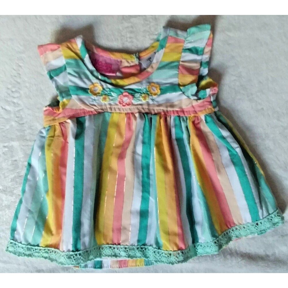 dress 12 months girls Young Hearts one piece Sleeveless summer striped Baby